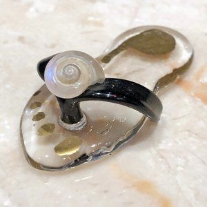 Beach Shell Miniature Glass Sandal